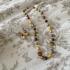 Fresh Water Pearls Necklace and Matching Earrings